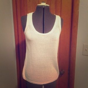 Outback Red tank top sweater knit flutter back S